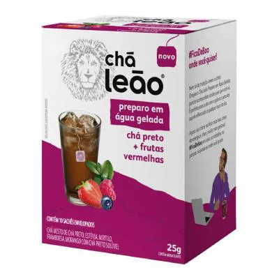 Chá Gelado Leão Chá Preto + Frutas Vermelhas 10 Sachês